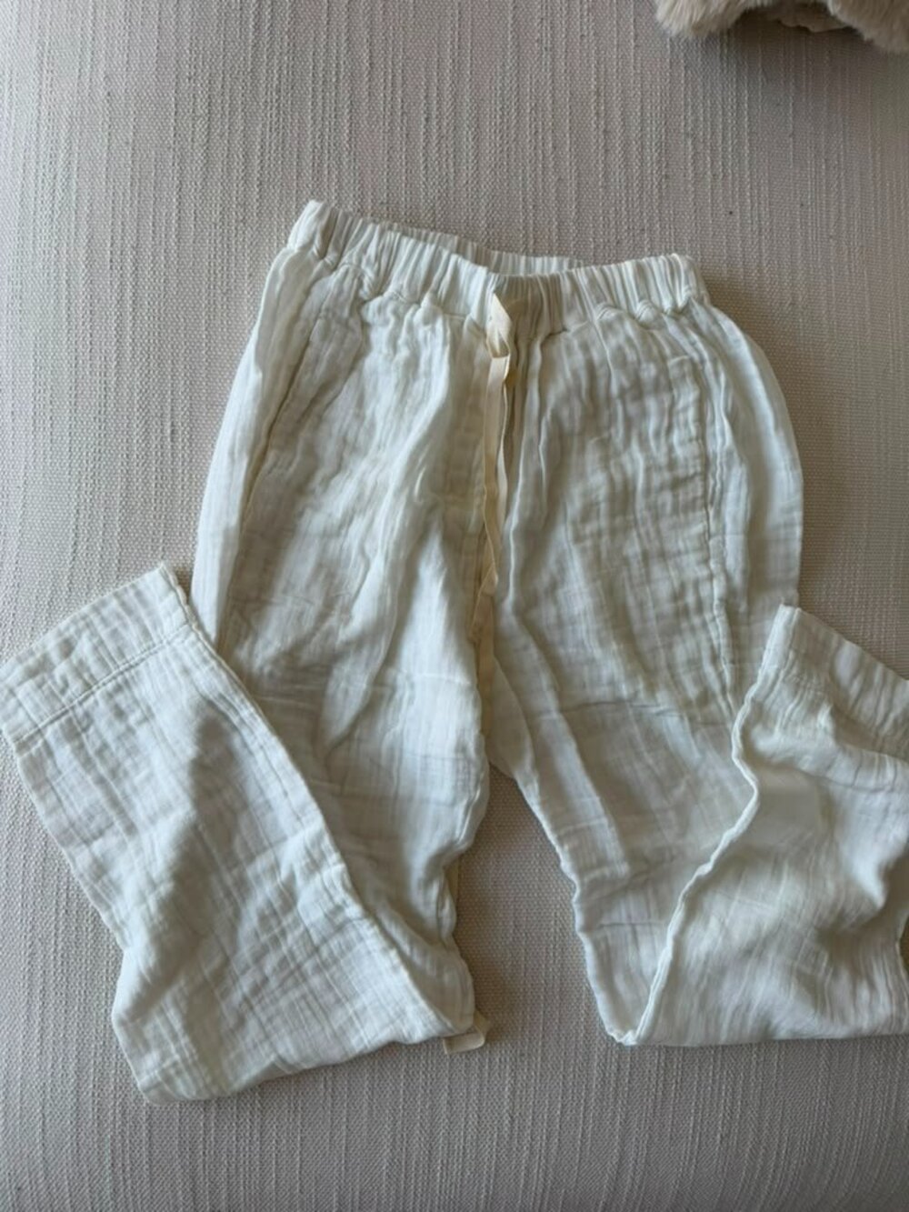9seed Resort White Cotton Gauze Pants XS